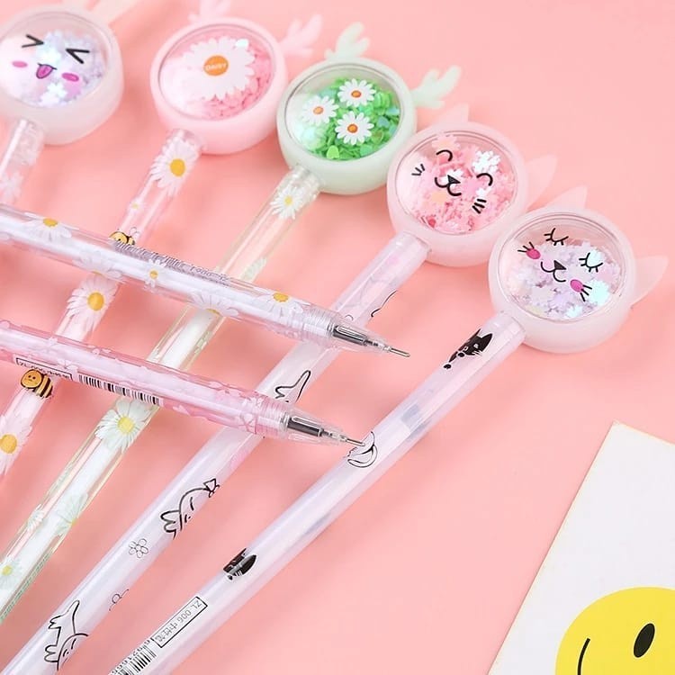

(PKPG) Pena Karakter Payet Gliter Bunny Lucu Black Ink Gel Pulpen Murah Gel Bolpen Gel Pastel Alat Tulis Karakter Kupu-Kupu Perlengkapan Sekolah Kantor Murah Import