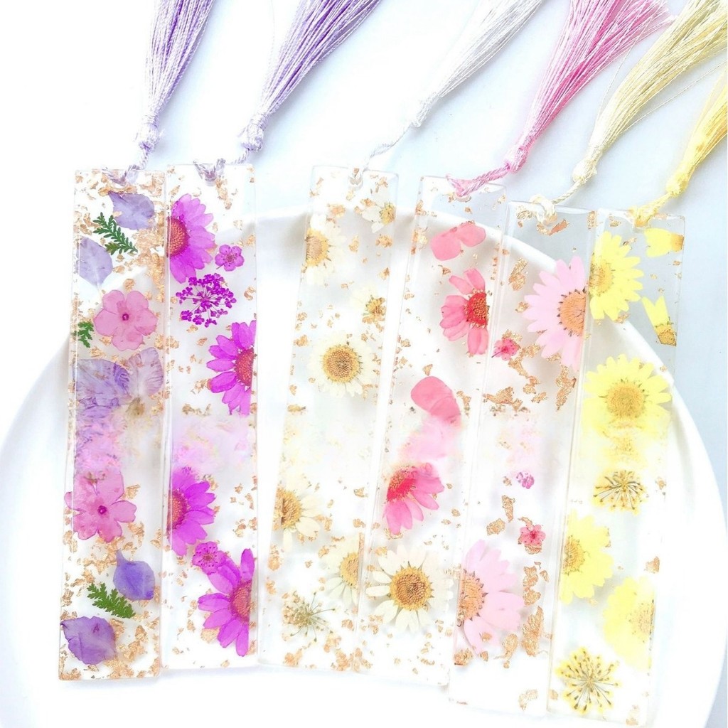 

Crafts Epoxy Bookmark Reading Book Mark Dried Flower Tassel Bookmark Teachers Mother‘S Day Gift Resin Bookmark Book Accessories