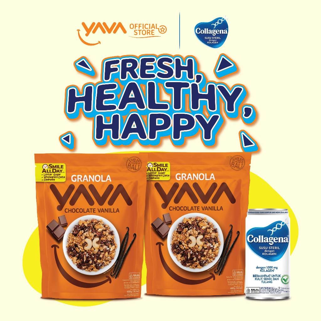 

Terlaris YAVA Twin Pack Granola Chocolate Vanilla (2 x 400g)