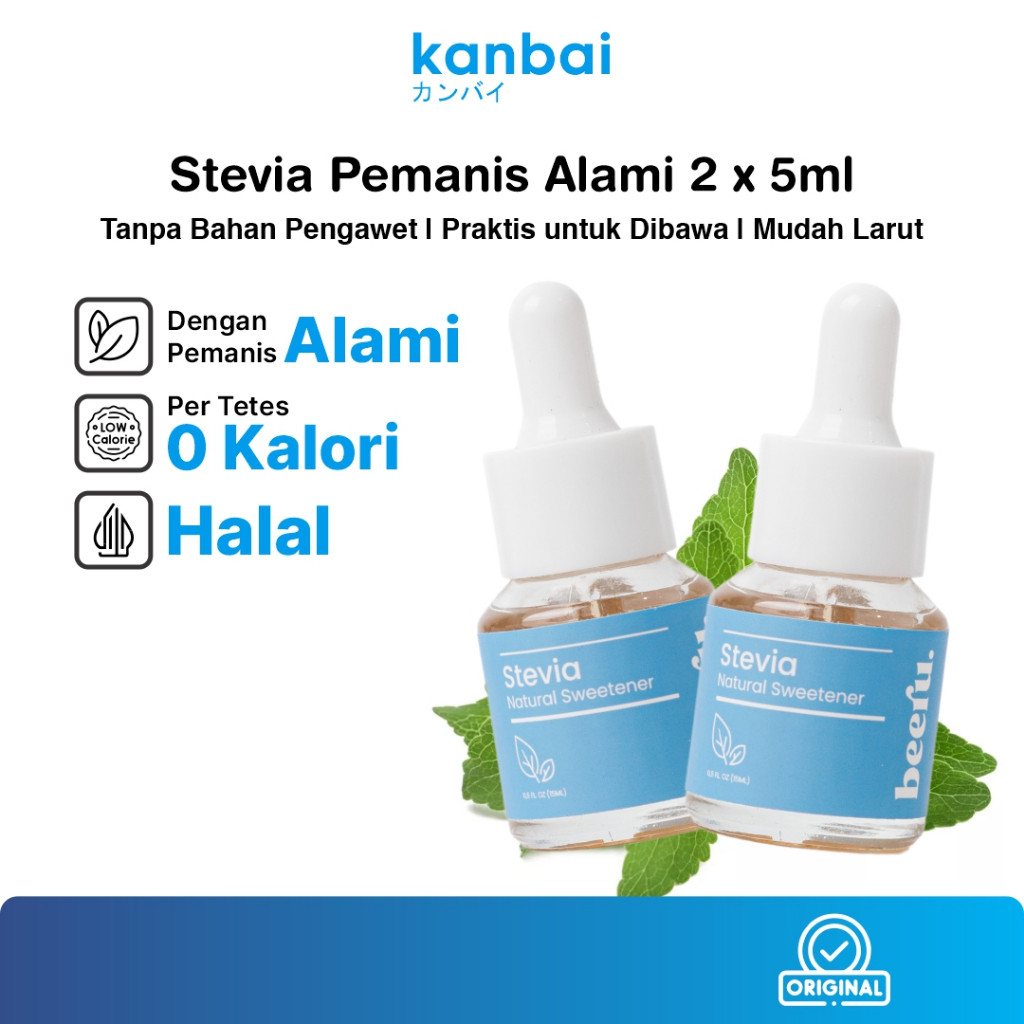 

New Pemanis Alami Tanpa Kalori Beeru Stevia Paket Dobel 15ml + 15mlPremium