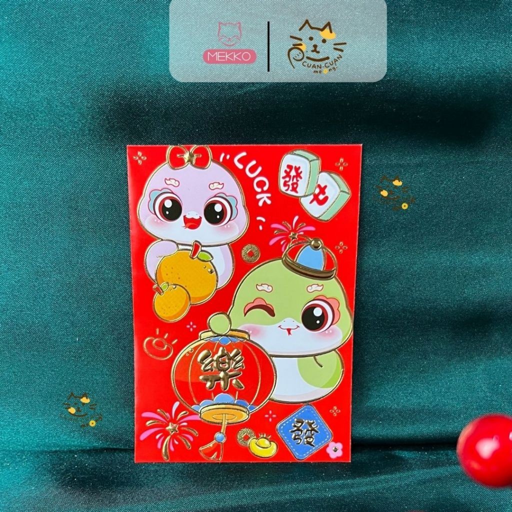 

Chandra Mekko [ISI 18 PCS] Angpao Imlek 2025 Shio Ular Regular - Angpau Sincia Pendek Ular