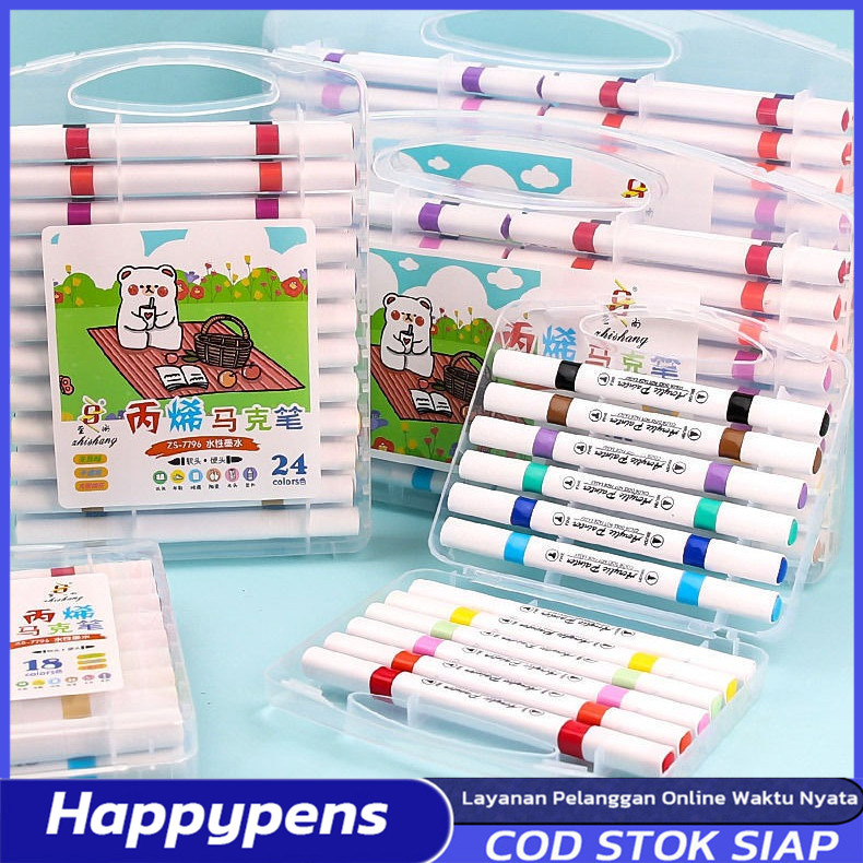 

Pen Akrilik Marker Set Spidol Akrilik Pena Cat Air Anak Pena Akrilik Yang Dapat Dicuci Pena Berwarna