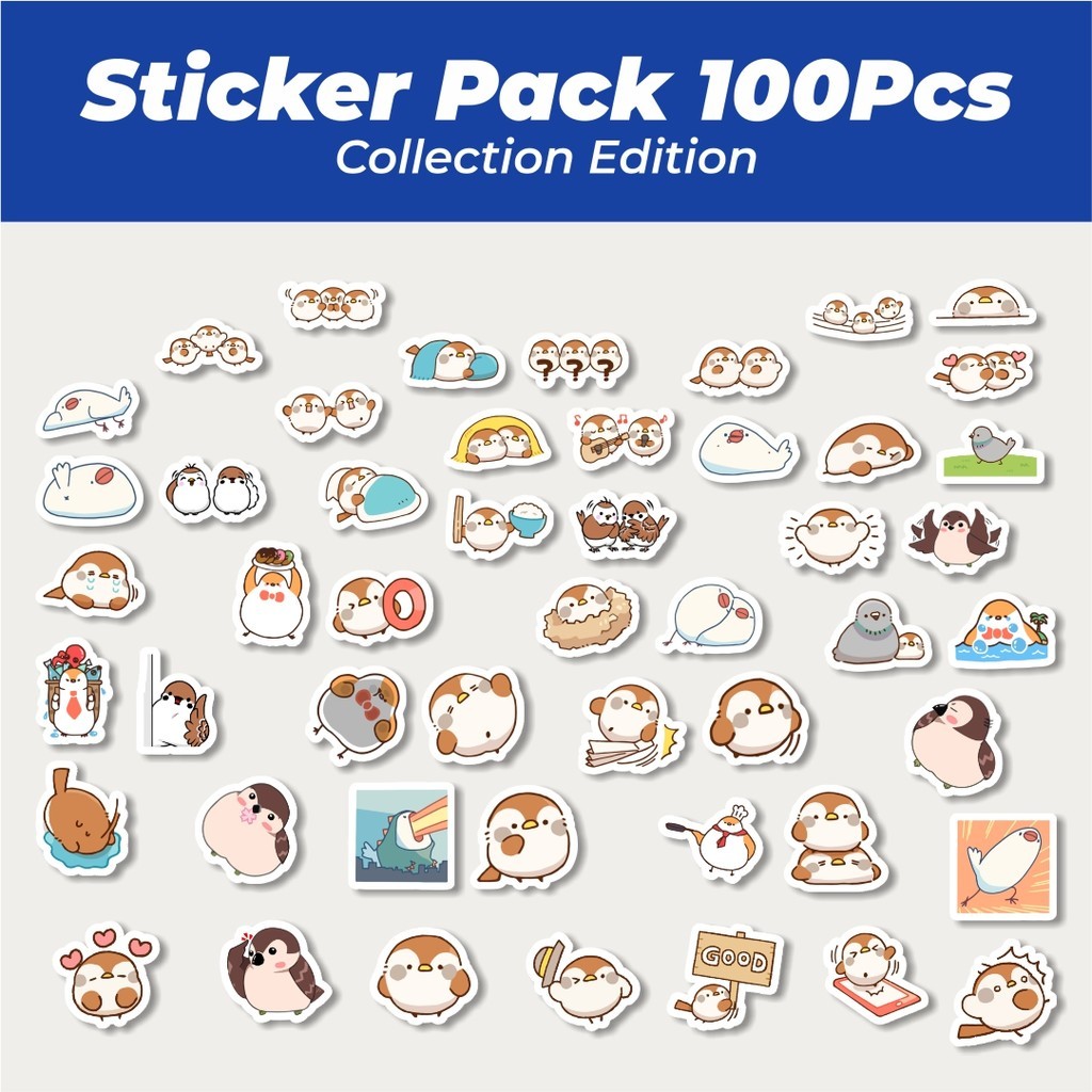 

Hot Sticker Hewan Burung Pipit Lucu Anti Air Stikers Berperekat Waterproof Sticker Decal Buat Motor Helm Buku Journal Koper Casing HP Laptop Botol Minum