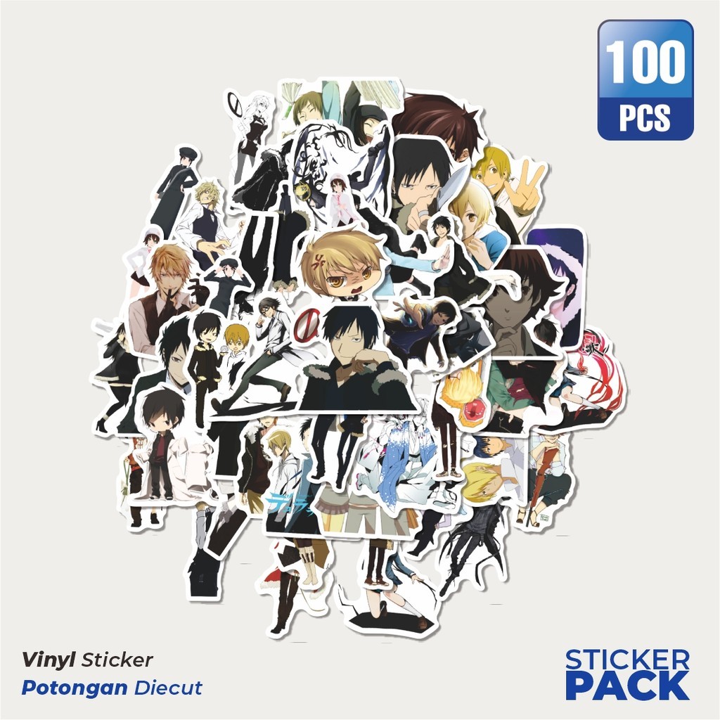 

100 PCS STIKER Anime Durarara!! Waterproof Aesthetic- Untuk Laptop, Motor, dan Helm - Paper Stationery Pack