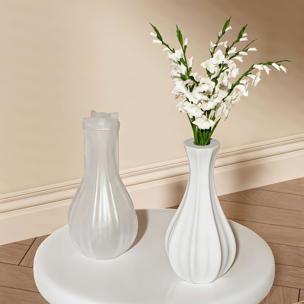 

Fine Mouth Vase Silicone Molds DIY Home Simple Design Flowerpot Gypsum Plaster Mould Craft Art Stripe Bottle UV Epoxy Resin Mold