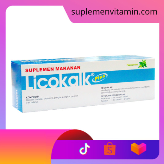 

Licokalk plus 1 box isi 100 tab Original terbaru