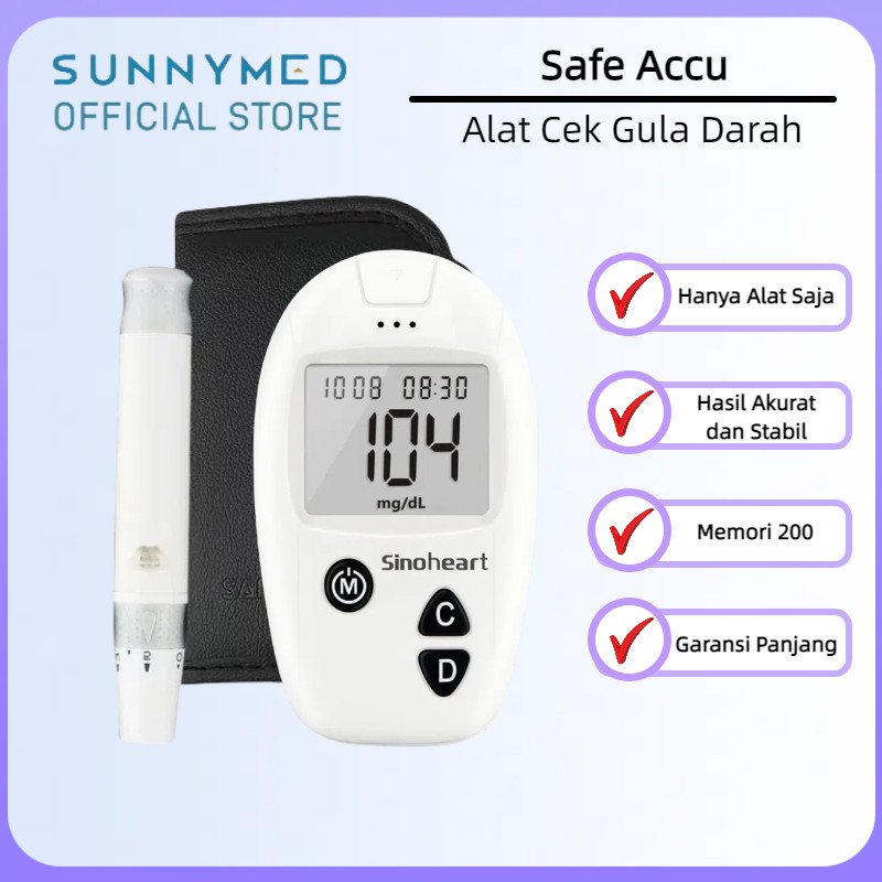 Alat Cek Gula Darah Sinocare Safe Accu Gula Darah Alat Ukur Gula Darah HANYA ALAT Safe Accu