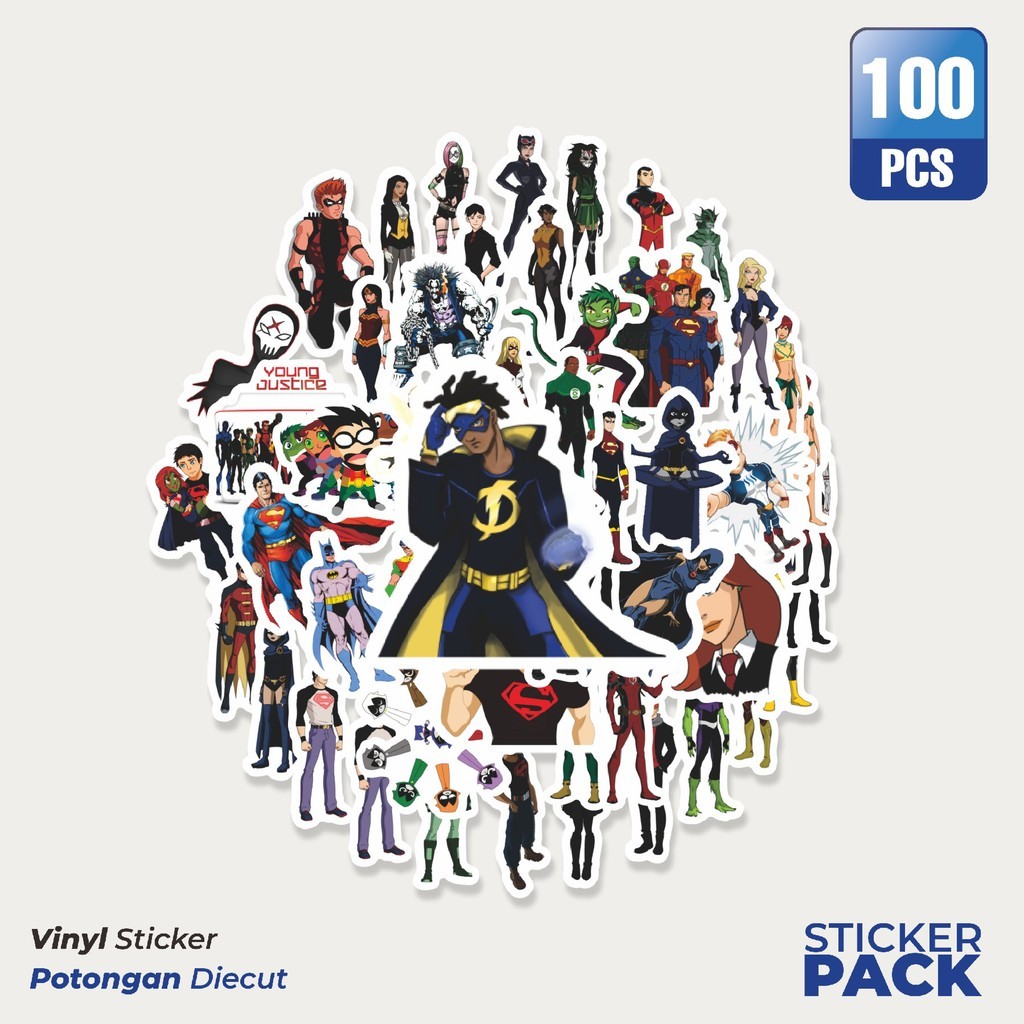 

Stiker Vinyl Sticker Kartun Young Justice Sticker Waterproof Aesthetic- Untuk Laptop, Motor, dan Helm - Paper Stationery Pack