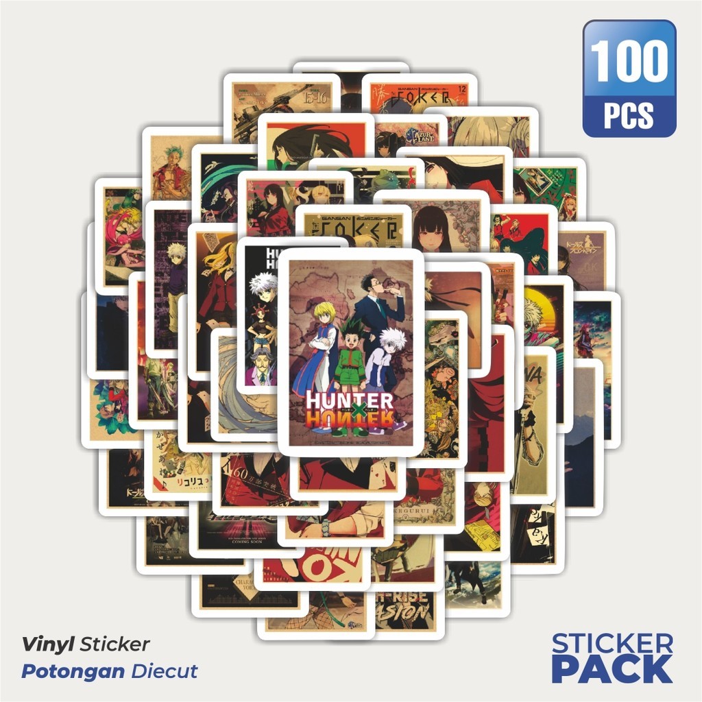 

MURAH 100 PCS Stiker Poster Kertas Kraft Motif Kartun Anime Waterproof Aesthetic- Untuk Laptop, Motor, dan Helm - Paper Stationery Pack