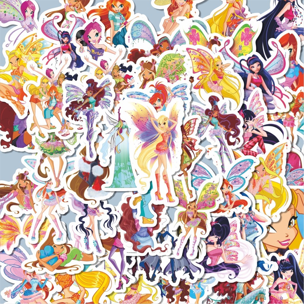 

100PCS Lucu Stiker Kartun Winx Club Stiker Aesthetic Stiker Anti Air Stikers Berperekat Waterproof sticker decal buat Motor Helm Buku Journal Koper Casing HP Laptop Botol Minum Hadiah anak