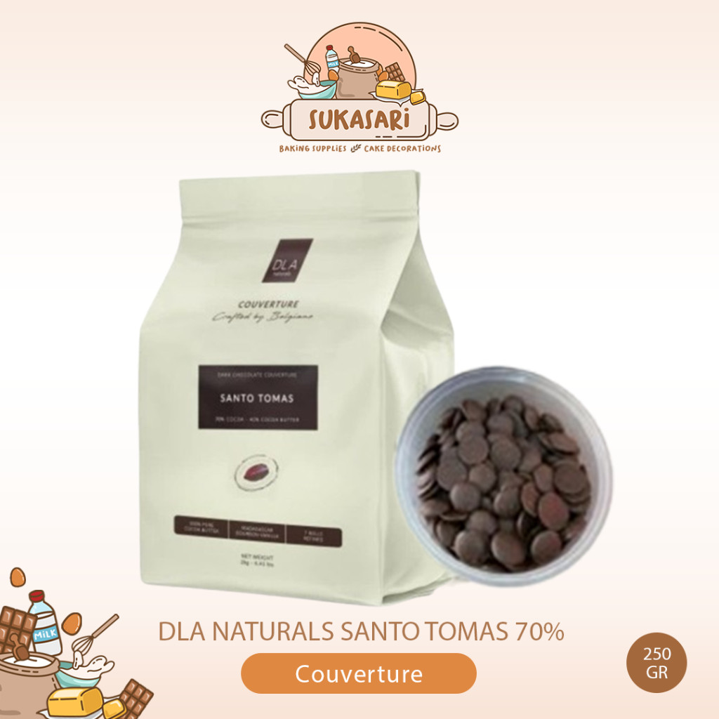 

DLA Naturals Santo Tomas 70% 250 Coklat Coin Dark Couverture Chocolate / Cokelat Koin Santo Thomas