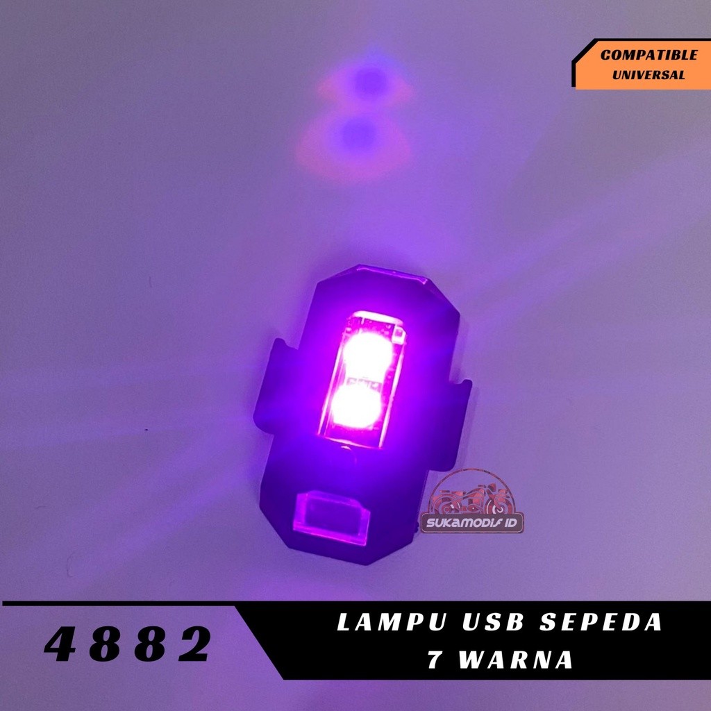Lampu LED Kedip Pesawat Mobil Motor LED RGB 7 Warna Lampu kedip
