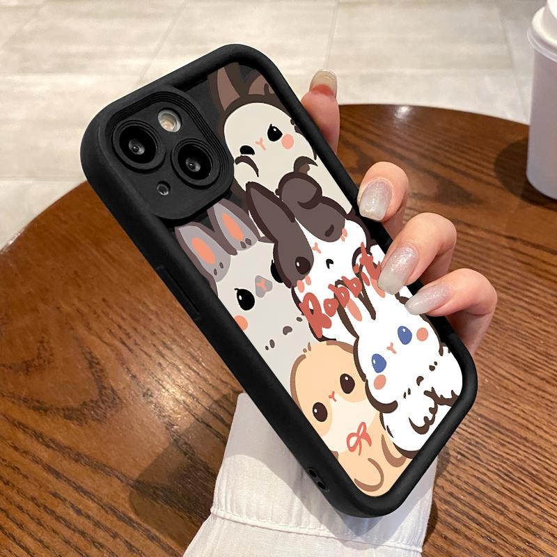 Casing For Vivo Y29 4G Y100 4G Y100 5G Y73 Case Slikon Shockproof Kartun Artistic Stacked Rabbit Lit