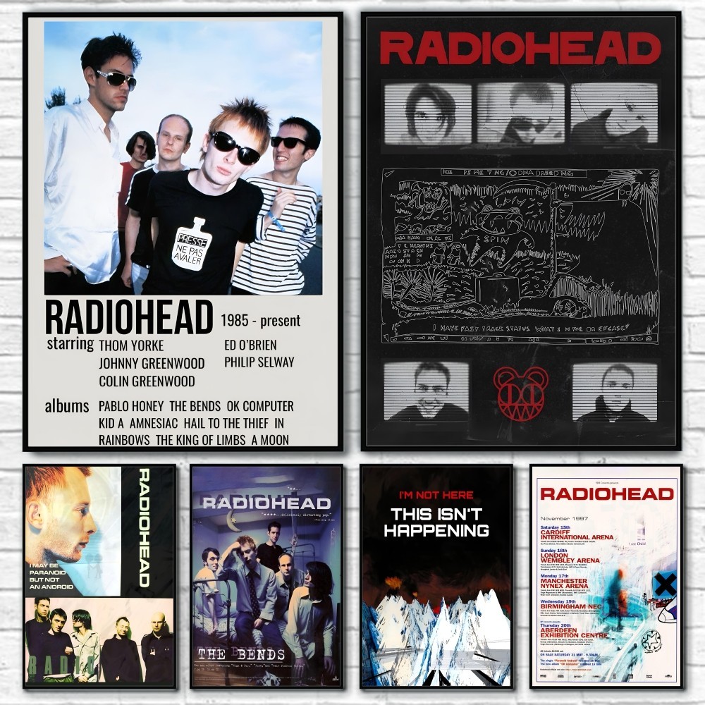 

Art Rock Band Radiohead Music Poster Sticky Wall Art Printing Waterproof Home Living Bed Room Bar Aesthetic Decor