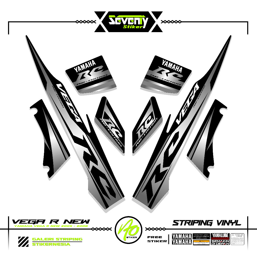 Striping Vega R New Motif 56 2005-2009 Sticker Vega R Variasi Sirius Rc Stiker Lis Yamaha Vega R