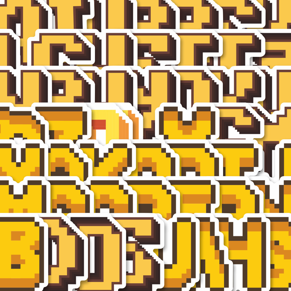 

Stiker Cutting Pack Stiker Alphabet Pixel [ABJAD] Isi 100Pcs Series Aesthetic Lucu Keren Untuk Koper Bahan Vynil