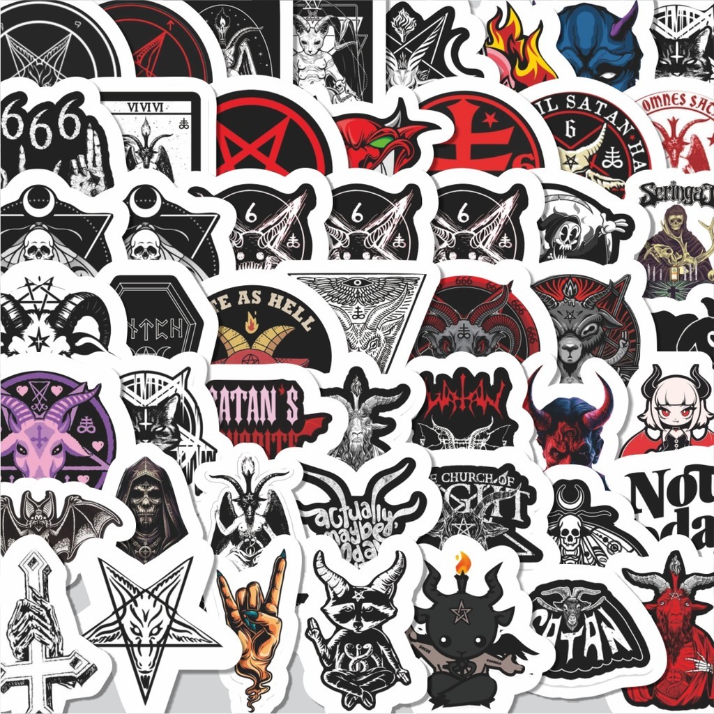 

Stiker Cutting Pack Stiker Lambang Satanic Isi 100Pcs Series Aesthetic Lucu Keren Untuk Koper Bahan Vynil