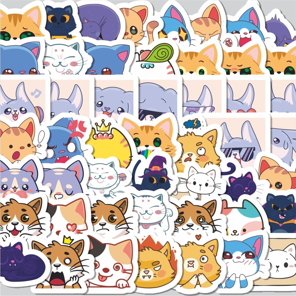 

Stiker Cutting Pack Sticker Kucing Lucu Cute Kawaii Sticker Isi 100Pcs Series Aesthetic Lucu Keren Untuk Koper Bahan Vynil