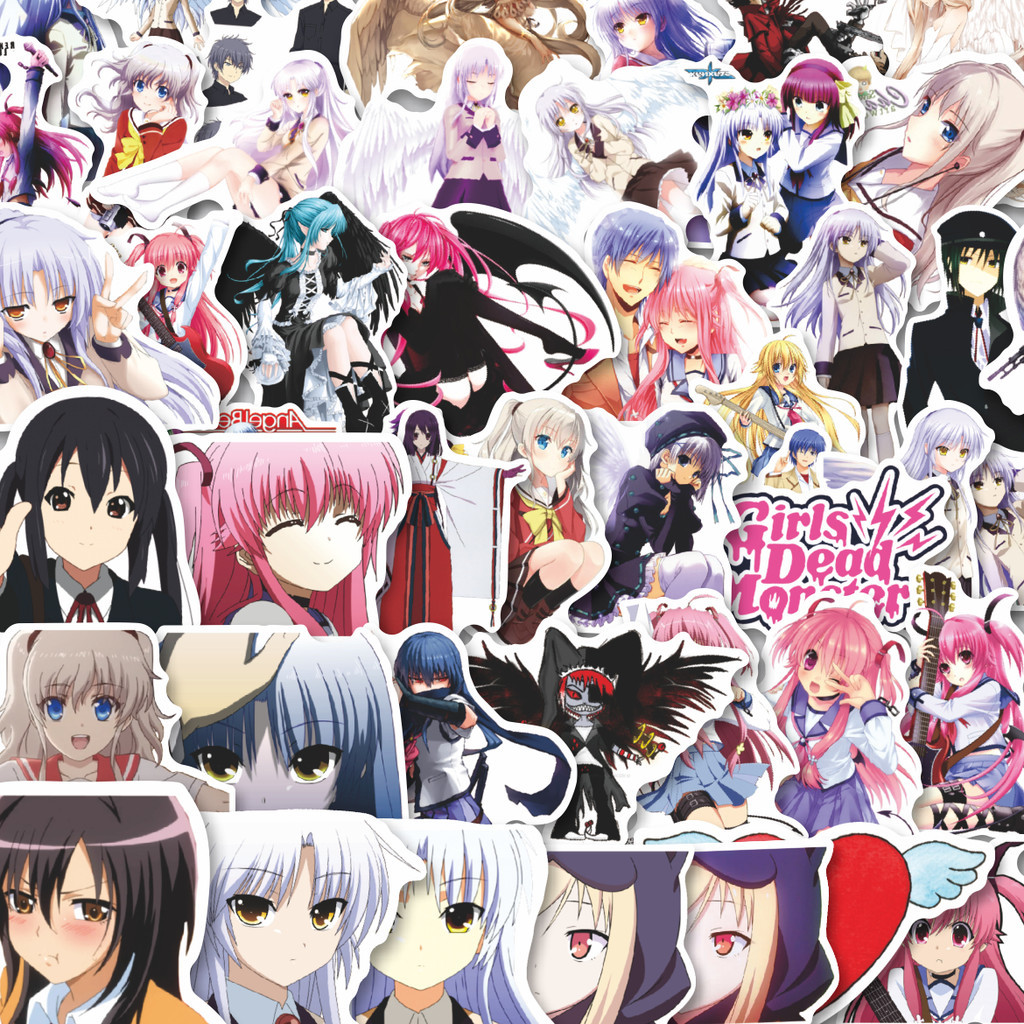 

Stiker Cutting Pack Sticker Anime Angel Beats! (Enjeru Bītsu!) Isi 100Pcs Series Aesthetic Lucu Keren Untuk Koper Bahan Vynil