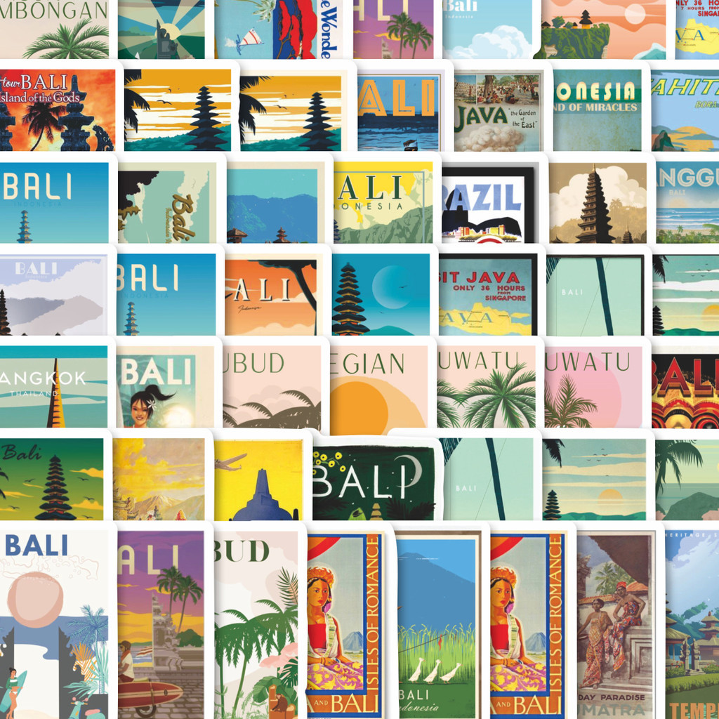 

Stiker Cutting Pack Stiker Poster Bali Style Travel Isi 100Pcs Series Aesthetic Lucu Keren Untuk Koper Bahan Vynil