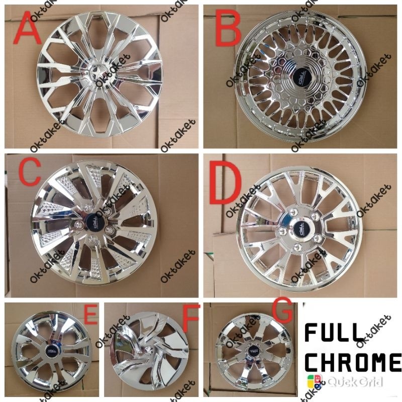 Dop velg ring 13 & 14 Full CHrome  mobil universal calya sigra Avanza Xenia Veloz Agya Ayla Gran Max