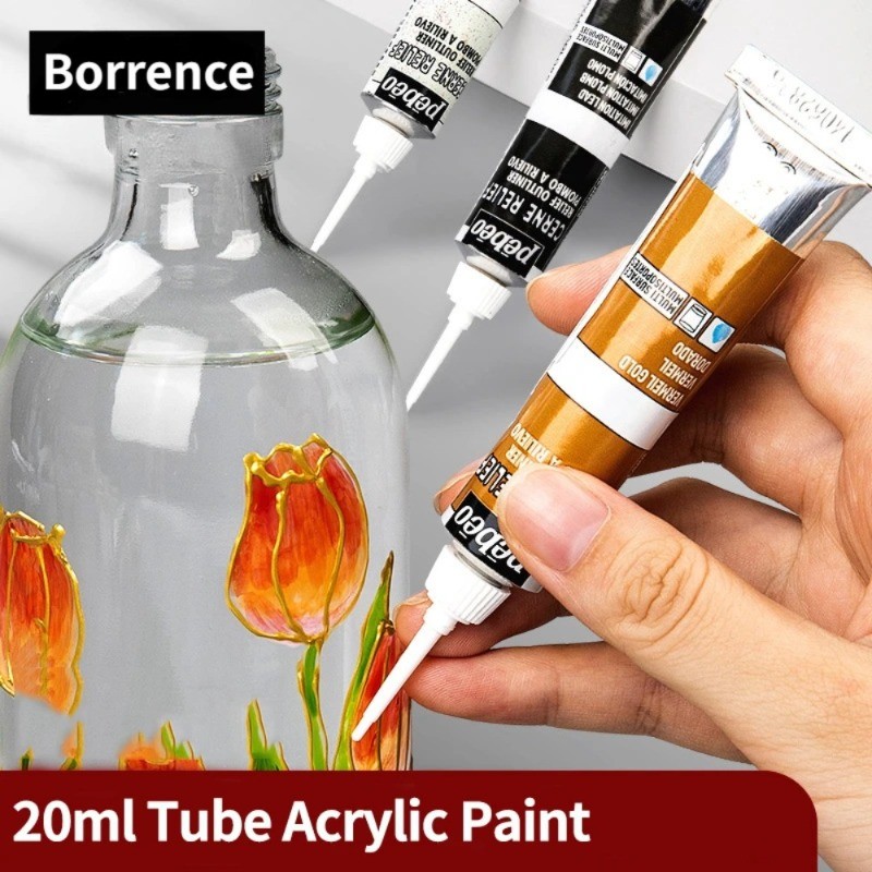 

1PC Glass Acrylic Paint Relief Texture Pigment Diy 20ML Hook Line Tool For Canvas/Fabric/Wood Painting Art Supplies For Artist