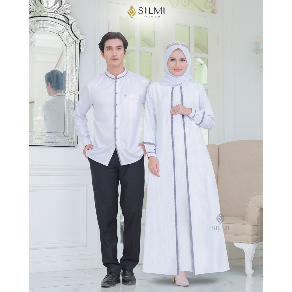 D3 Griya | Madani by Silmi - Gamis Putih Umroh Wanita - Gamis Abaya Remaja - Gamis Putih Mewah Elega