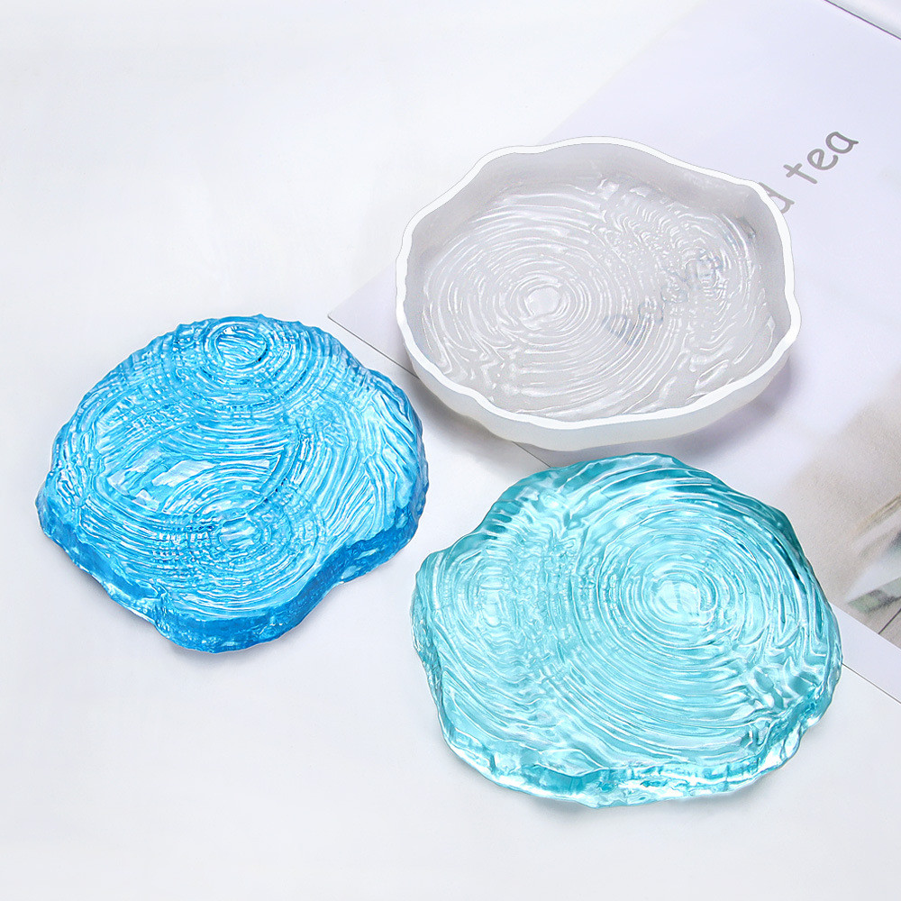 

Water Ripples Coaster Silicone Molds DIY UV Epoxy Crystal Resin Round Tray Making Supplies Home Decor Handicrafts Clay Mould