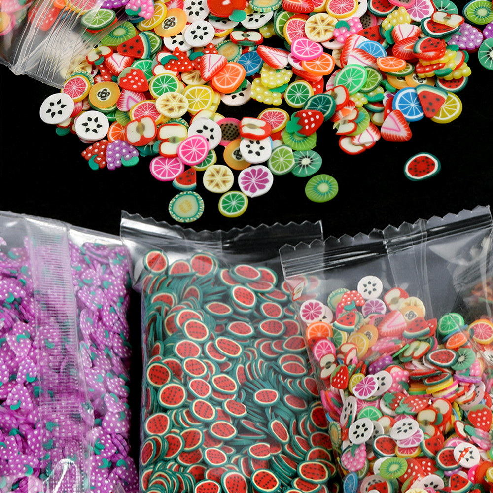 

1000-3000pcs Mix Fruit Soft Clay Slime Animal Flower Slice Resin Filler for Nail Art Epoxy Mold DIY Craft Making Wholesale