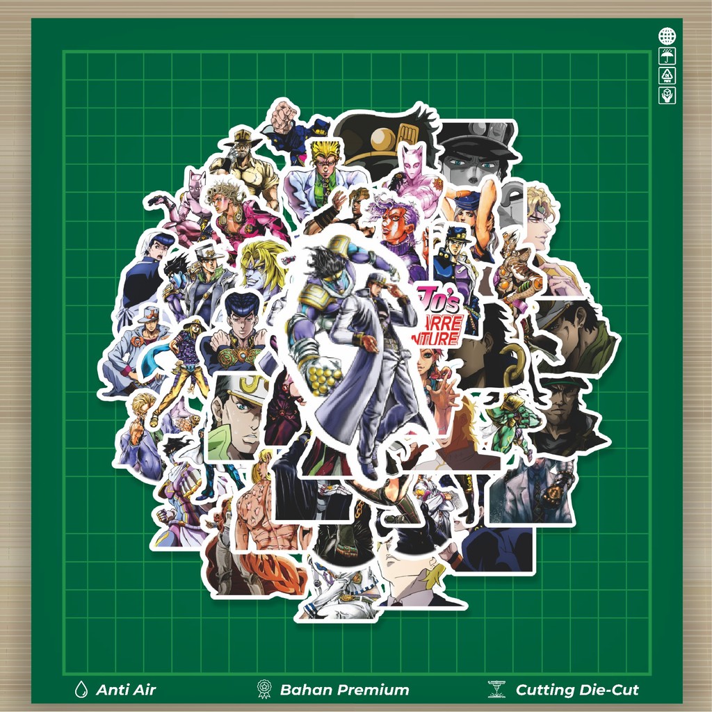 

HOT 50 PCS STIKER Stiker Anime JoJo's Bizarre Adventure Stiker Fashion Cars Decal Dingin Kartu Album Custom Vinyl Anti Air- Sticker Aesthetic Buku Journal Koper Casing HP Tablet Laptop Helm Motor Botol Minum