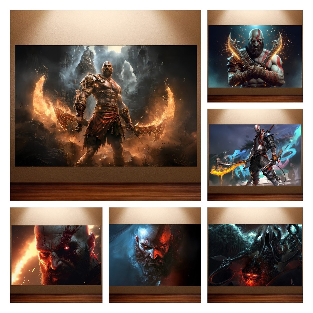 God of War Poster The Graffiti God Kratos The Nightwatcher Games Poster Canvas Painting Game Room Wa