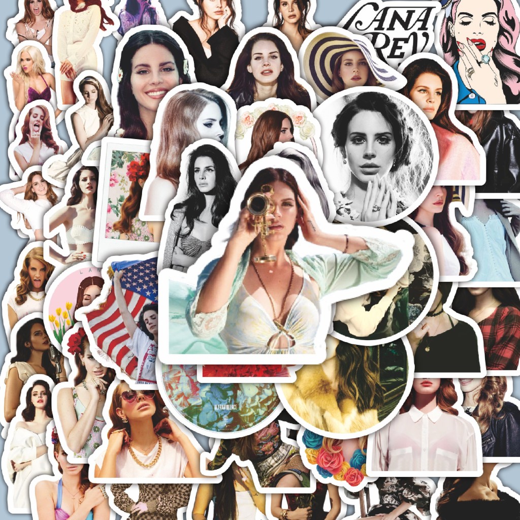 

100PCS Lucu Stiker Lana Del Rey Stiker Aesthetic Stiker Anti Air Stikers Berperekat Waterproof sticker decal buat Motor Helm Buku Journal Koper Casing HP Laptop Botol Minum Hadiah anak