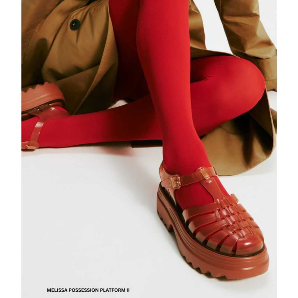 Sepatu Sandal Platform Wanita Melissa Possession Platform II Ad Transparent Brown