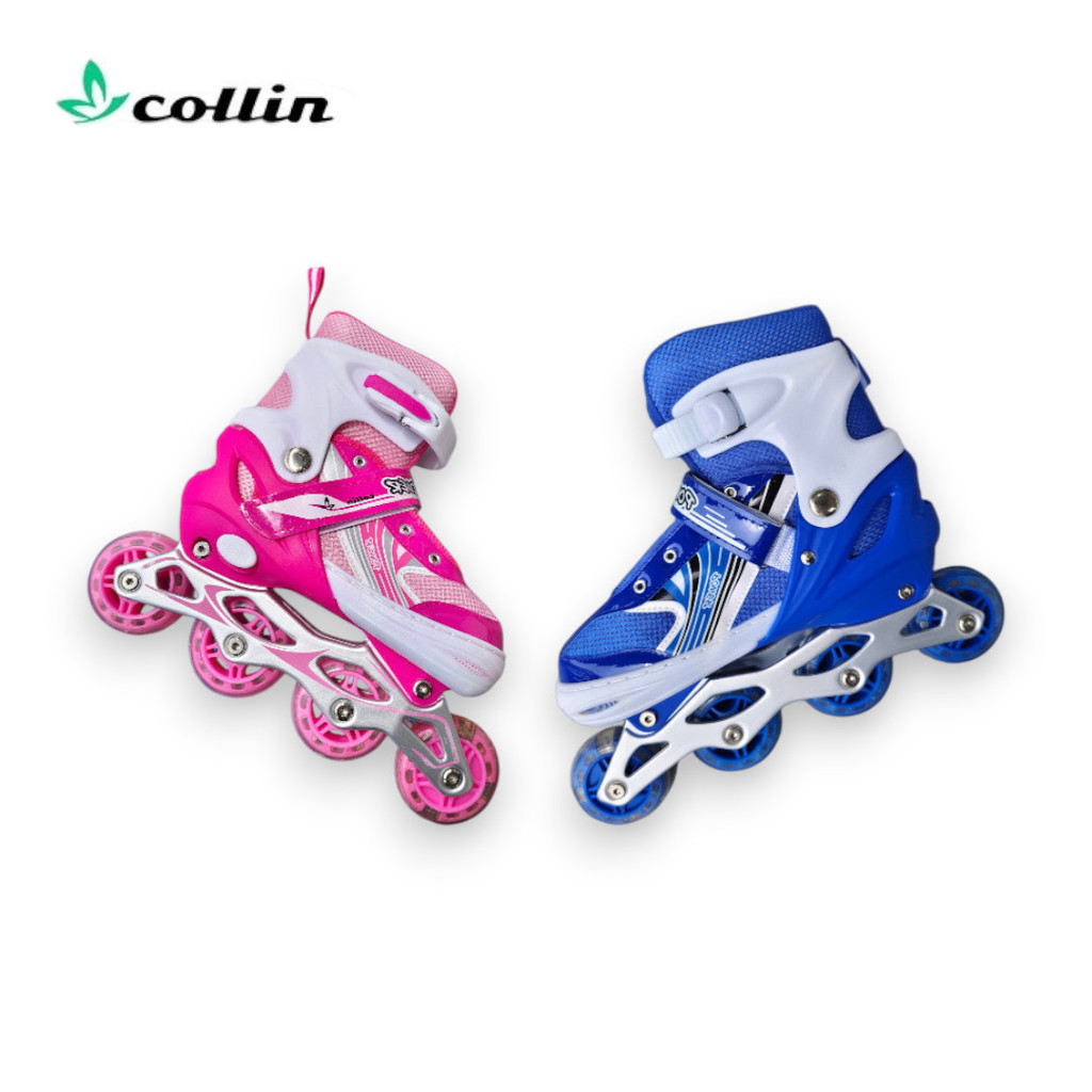 ESPECIALCOLLIN POWER ROLLER Sepatu Roda Anak Dewasa 4in1 | Setel Ukuran & Roda Nyala Skate Inline C1