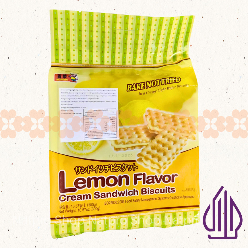 

[Bairong] Lemon Cream Biscuits – Biskuit Isi Krim Lemon HALAL | Camilan Renyah Manis & Segar