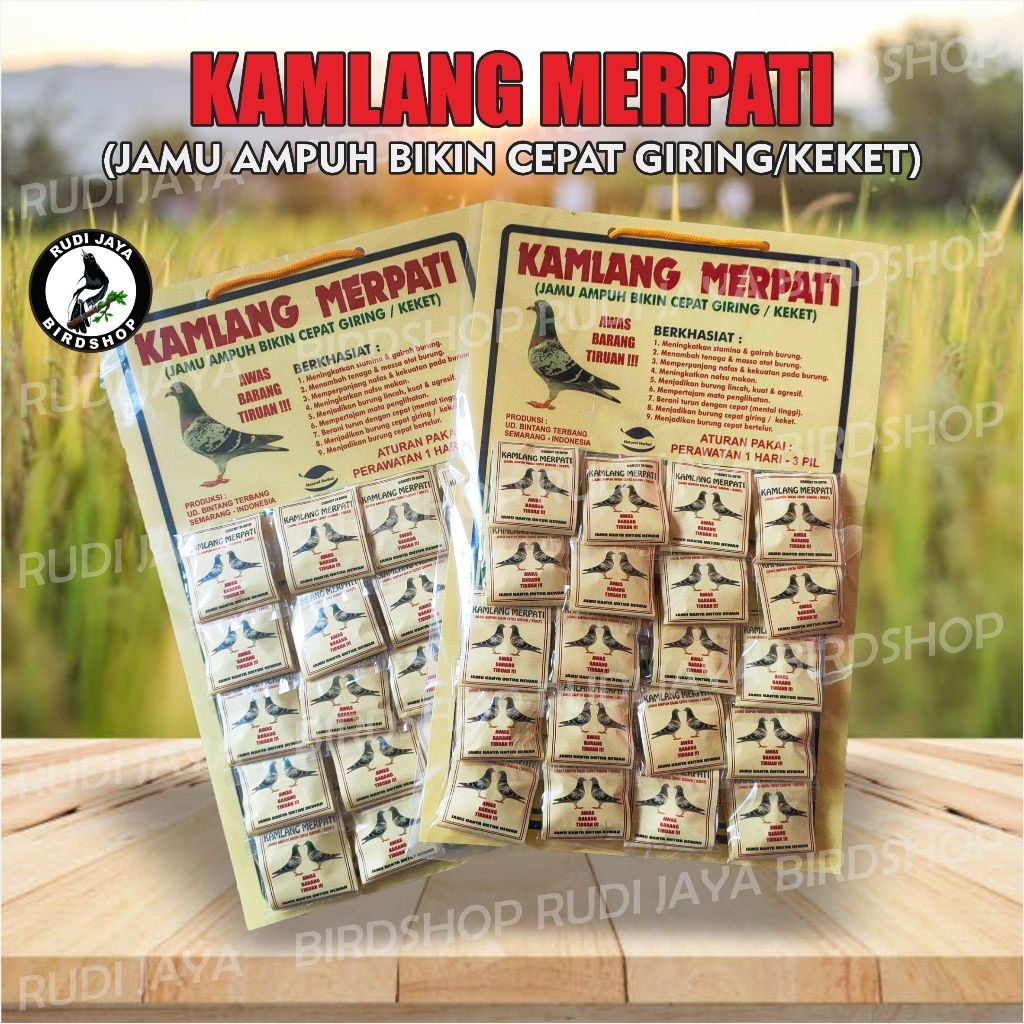 SEDIA KAMLANG MERPATI 1 RENTENG TEGAR JAYA ASLI LANGSUNG DISTRIBUTOR JAMU MERPATI CEPAT GIRING