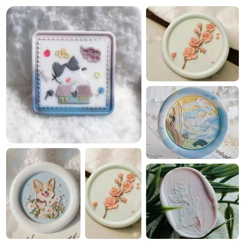 

Creative Stamps New Fireproof Seal Head Irregular-Shaped Relief Multi-Layered Garden Dream Envelope Seal Brass Head Stamp Toy