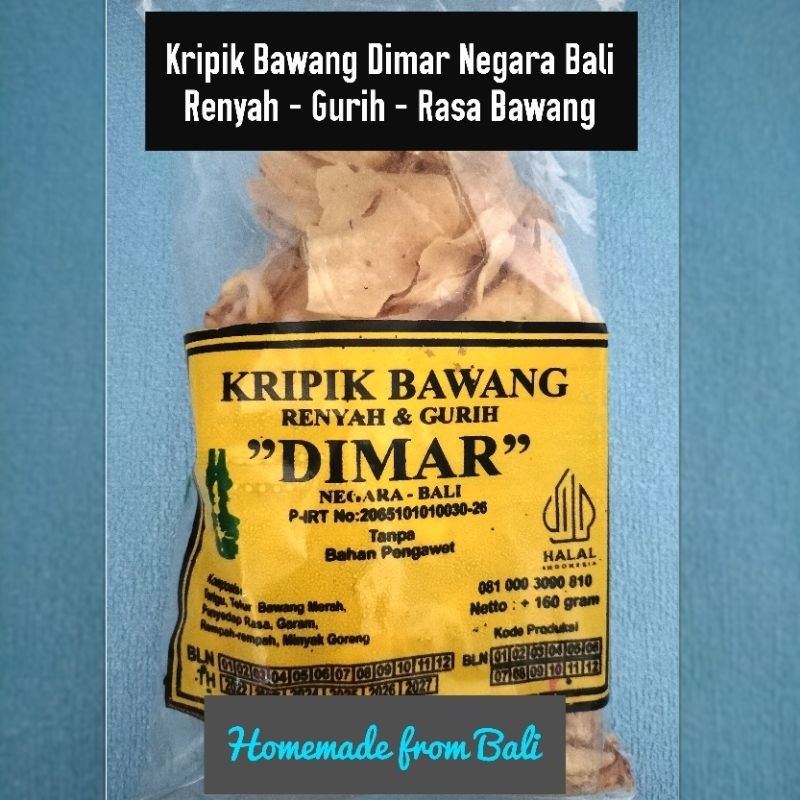 Kripik Bawang Dimar 160gr  Khas Bali