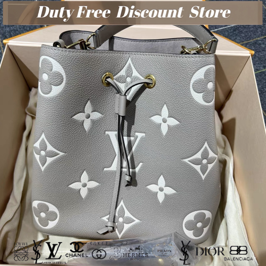 Louis Vuitton (Louis Vuitton) Sedang Elephant Grey Neonoe Bag Bucket Bag Tas Bahu Tas Tangan Tas Bah