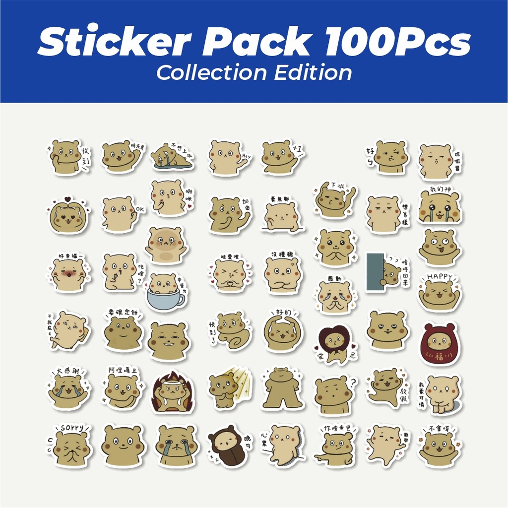 

Hot Stiker Little Bear Series 3 [Seri Beruang Kecil 3] Lucu Anti Air Stikers Berperekat Waterproof Sticker Decal Buat Motor Helm Buku Journal Koper Casing HP Laptop Botol Minum