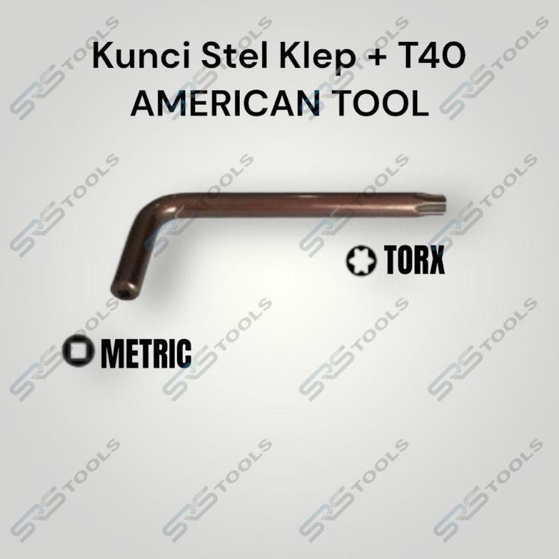AMERICAN TOOL 8958581A Kunci Stel Klep + Kunci L Bintang T 40 Pendek