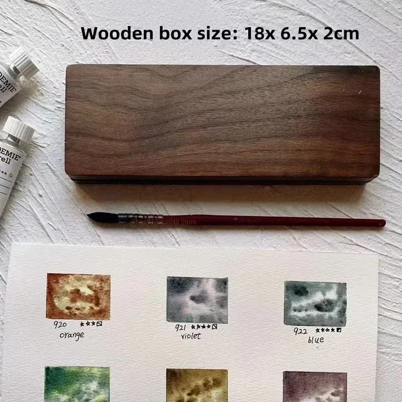 

Empty Portable Watercolor Palette 24 Colors 1ML Wooden Watercolor Box Paint Tray Artist Travel Aquarelas Painting Art Supplies