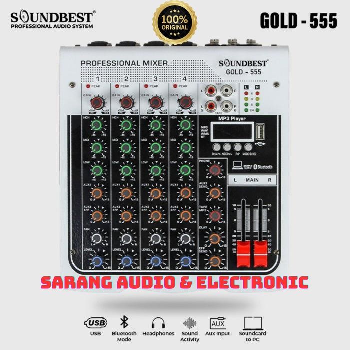 MIXER AUDIO SOUNDBEST GOLD 555 GOLD555 ORIGINAL 4 CHANNEL
