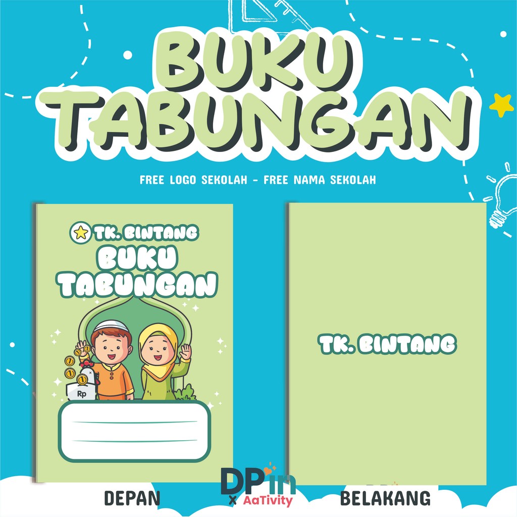 

Custom Buku Tabungan Anak TK PAUD Custom Nama & Logo Sekolah Desain Lucu Edukatif Ukuran A6