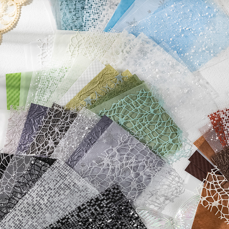 

16Pcs Vintage Mixed Special Paper Gauze Scrapbooking Paper Decorate Supplies DIY Junk Journal Planner Collage Background Paper