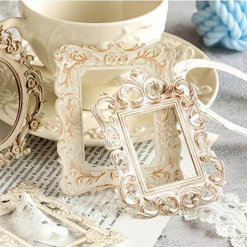 

Hollow Embossed Photo Frame Material Paper Junk Journal Planner Scrapbooking Vintage Decor DIY Craft Cardstock