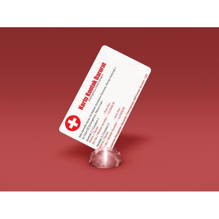 

Cetak Kartu Darurat Seperti ID Card PVC - RFID