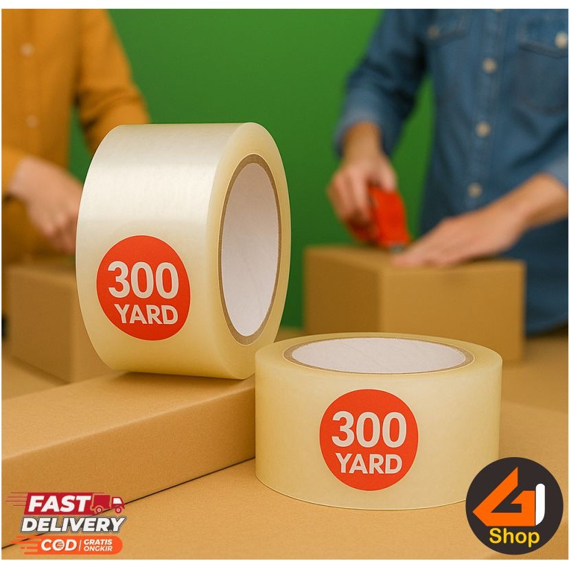 

Lakban Isolasi Bening 300 Yard 45 mm Duct Tape Solasi Selotip Packing Kardus Bubble Kuat Serbaguna