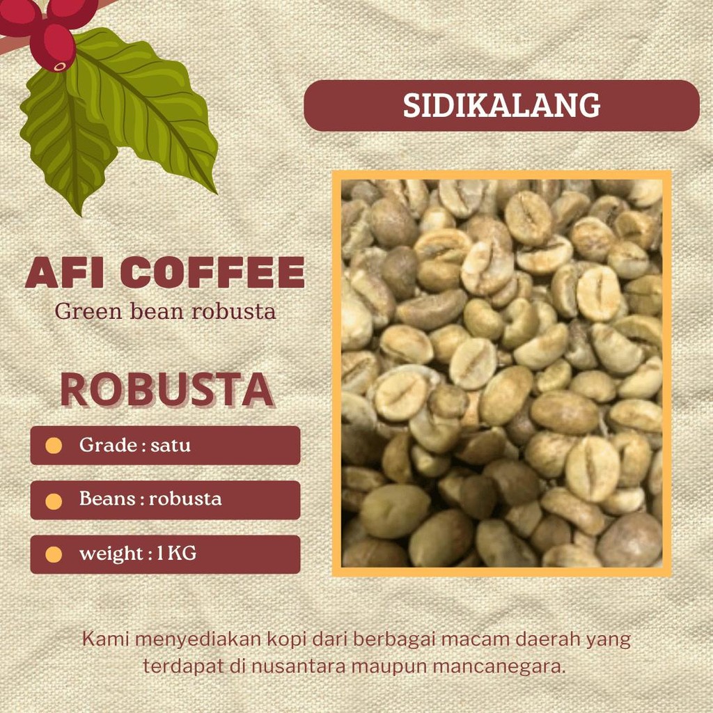 

Green bean Robusta Sidikalang | biji kopi mentah 1kg