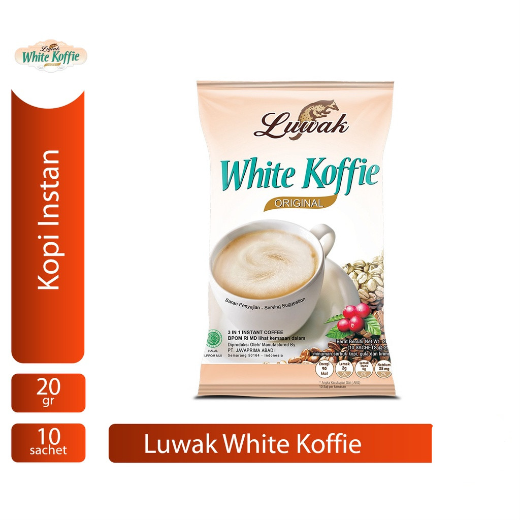 

[PROMO GROSIR] Kopi Luwak White Koffie Original Kopi 3 in 1 instant [20g x 10 pcs / 1 renteng]